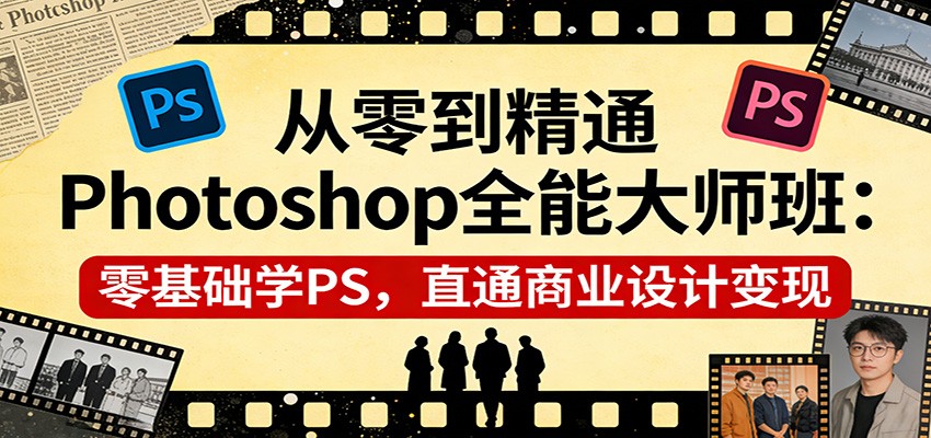 从零到精通Photoshop全能大师班：零基础学PS，直通商业设计变现-大象聊项目