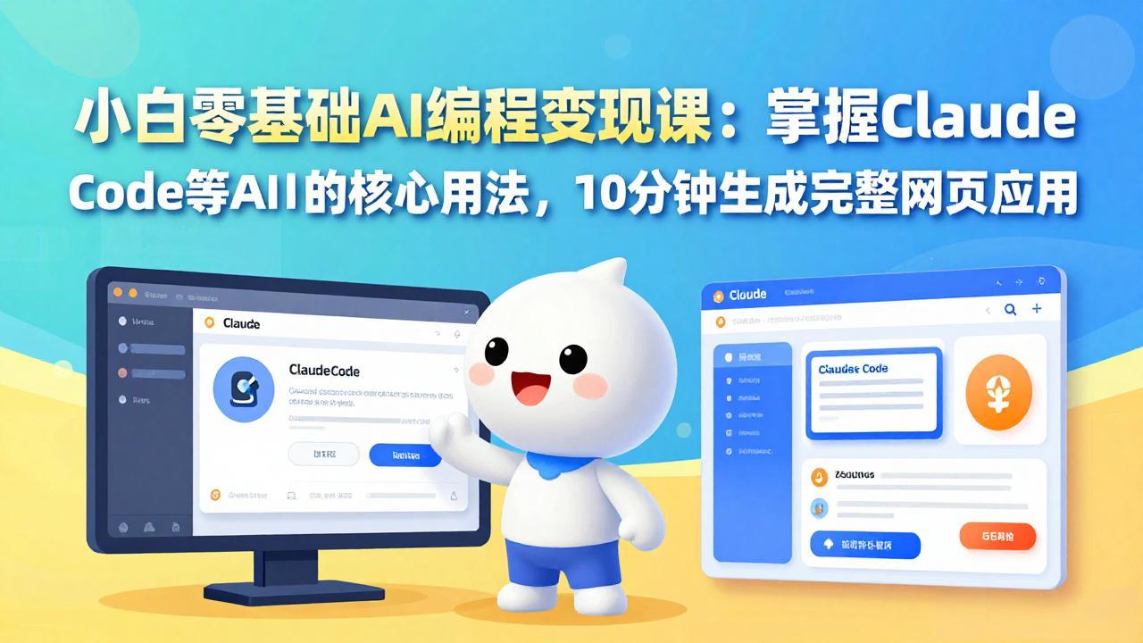 小白零基础AI编程变现课：掌握Claude Code等AI工具的核心用法，10分钟生成完整网页应用-大象聊项目