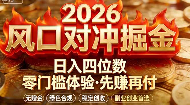 2026美金对冲套利，无赠金对冲策略保驾护航，低门槛易上手实操。单人单日收益2000+-大象聊项目