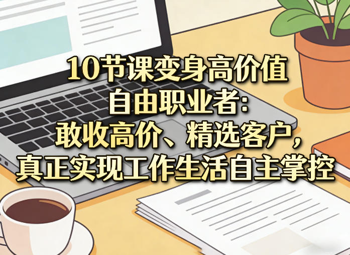 10节课变身高价值自由职业者：敢收高价、精选客户，真正实现工作生活自主掌控-大象聊项目