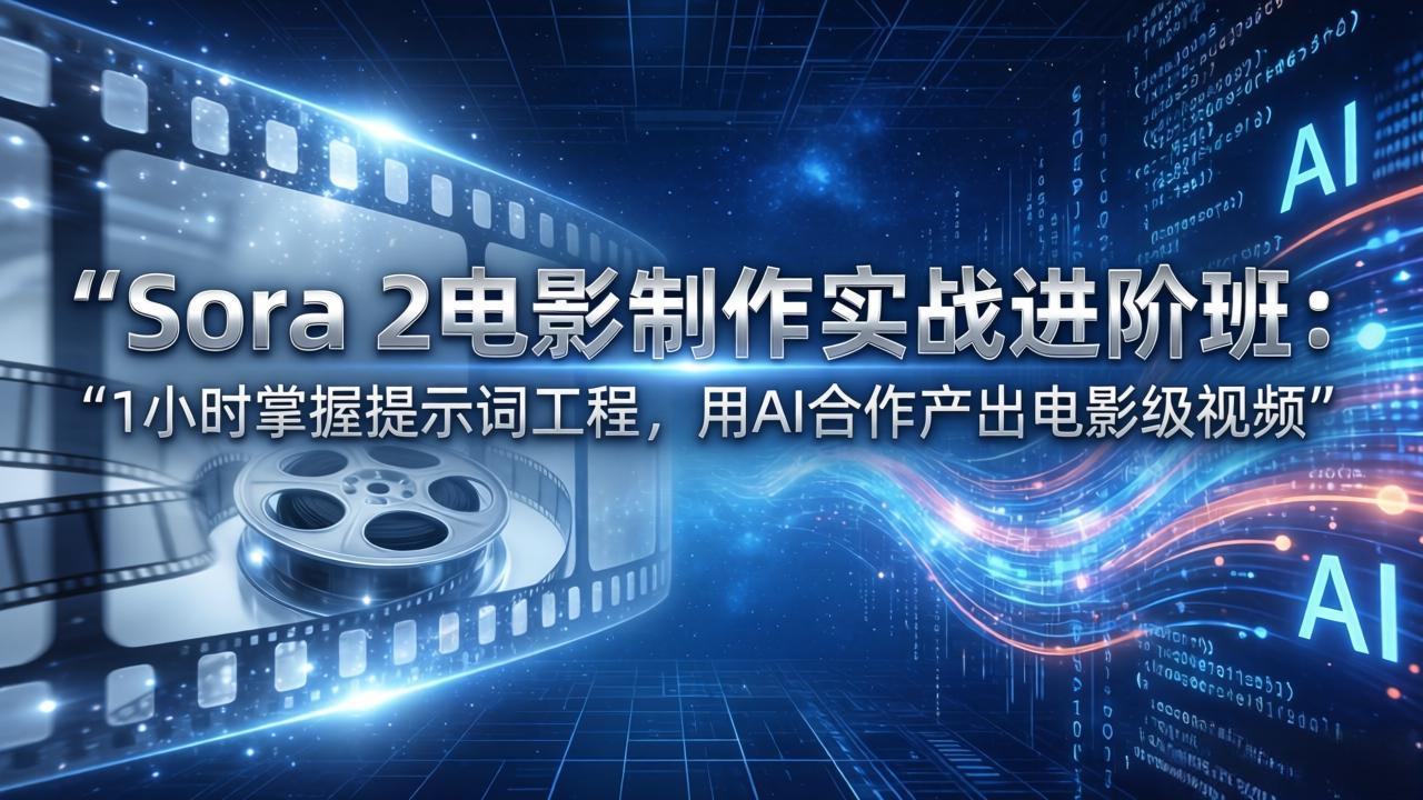 Sora 2电影制作实战进阶班：1小时掌握提示词工程，用AI合作产出电影级视频-大象聊项目