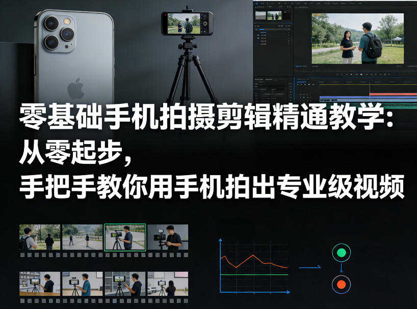 零基础手机拍摄剪辑精通教学：从零起步，手把手教你用手机拍出专业级视频-大象聊项目