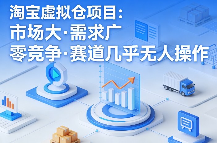淘宝虚拟仓项目，市场大，需求广，零竞争，赛道几乎没人操作-大象聊项目