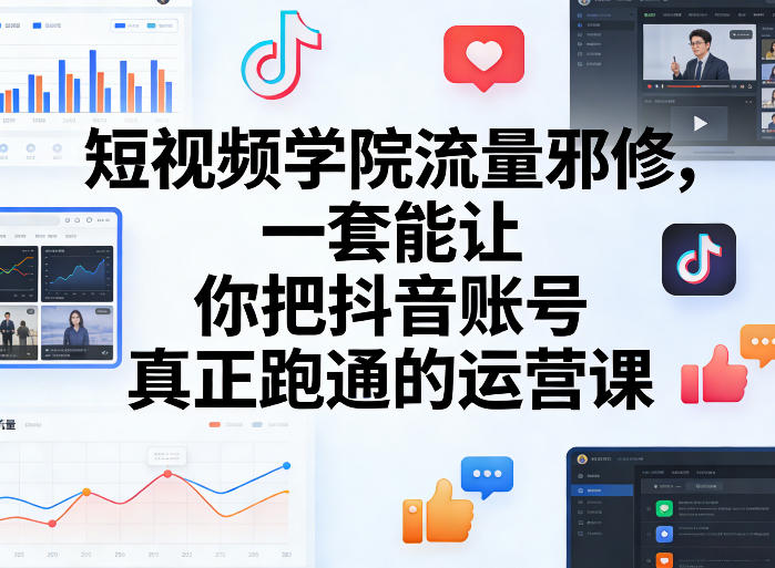 短视频学院流量邪修，一套能让你把抖音账号真正跑通的运营课-大象聊项目