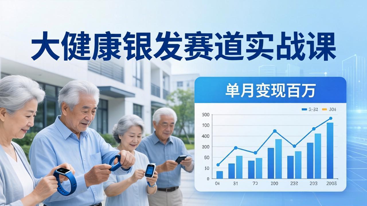 大健康银发赛道实战课：拆解视频号线索型 IP 单月变现百万逻辑，教你精准获客高效变现-大象聊项目