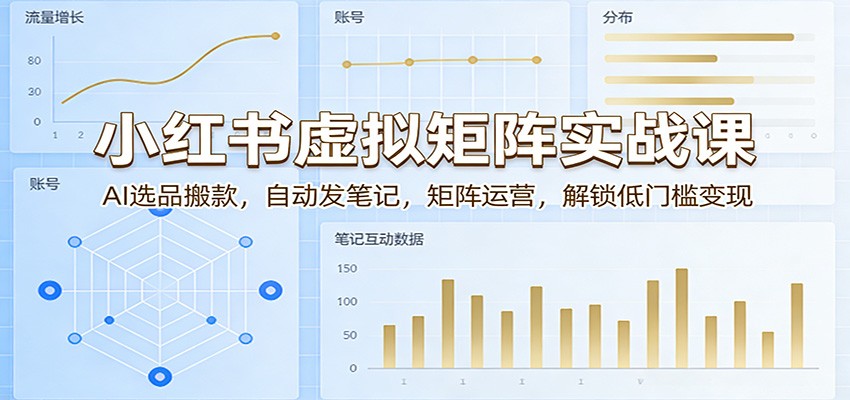 小红书虚拟矩阵实战课：AI选品搬款，自动发笔记，矩阵运营，解锁低门槛变现-大象聊项目