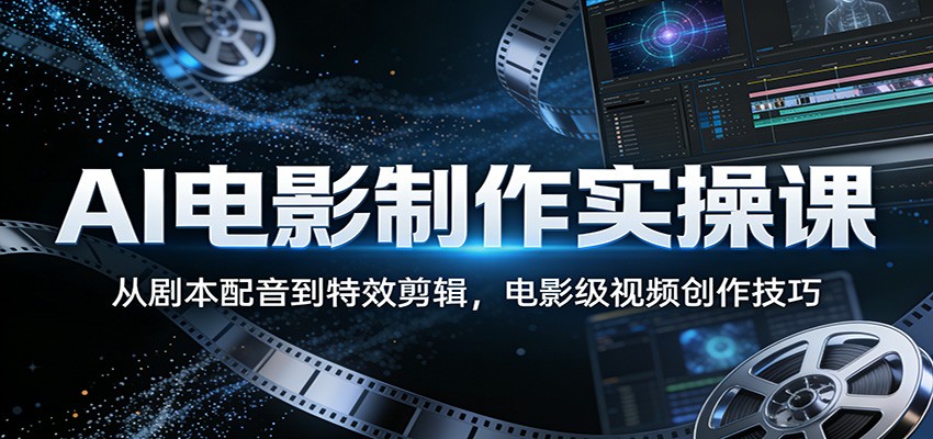 AI电影制作实操课：从剧本配音到特效剪辑，电影级视频创作技巧-大象聊项目