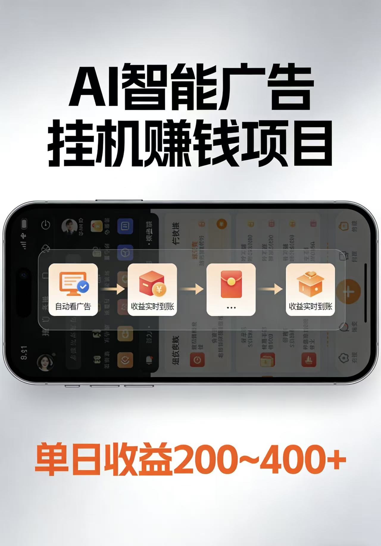 AI智能挂机看广告，每日稳定收益200-400+-大象聊项目