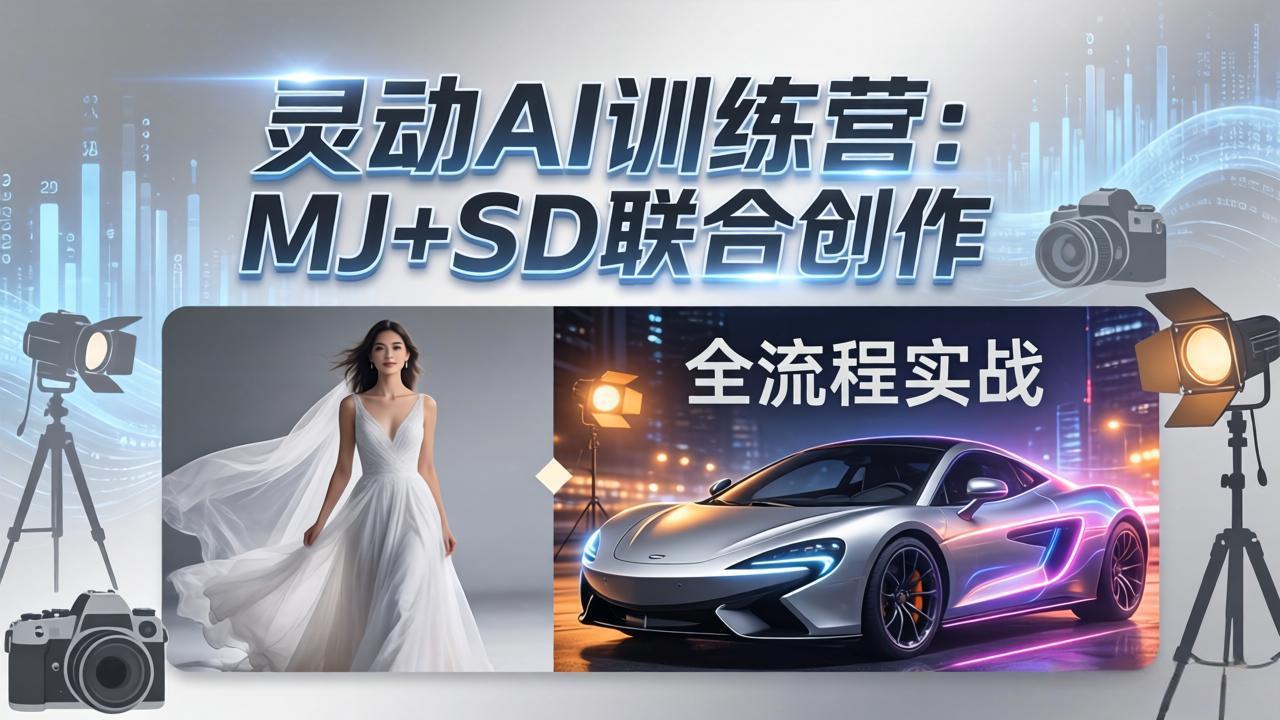 灵动AI训练营-3.0课程：MJ+SD联合创作，从婚纱大片到汽车广告，摄影后期全流程实战-大象聊项目