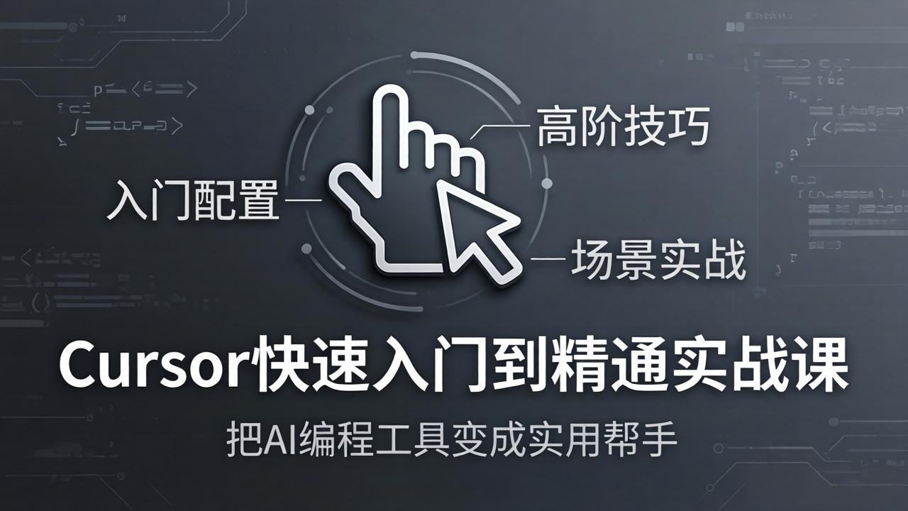 Cursor快速入门到精通实战课：入门配置+高阶技巧+场景实战，把AI编程工具变成实用帮手-大象聊项目