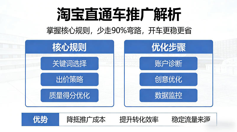 淘宝直通车推广解析，掌握核心规则，少走90%弯路，开车更稳更省-大象聊项目