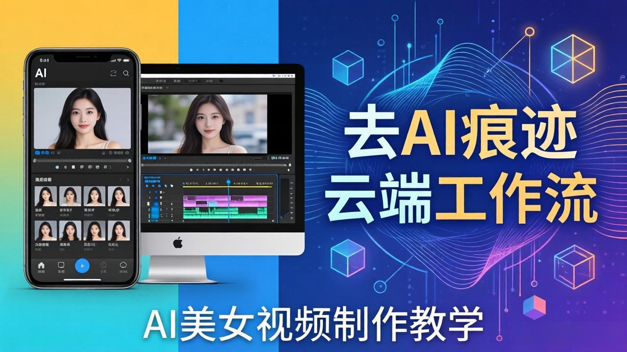 AI美女视频制作教学：去AI痕迹，云端工作流出图，手机电脑均可，不需要配置-大象聊项目