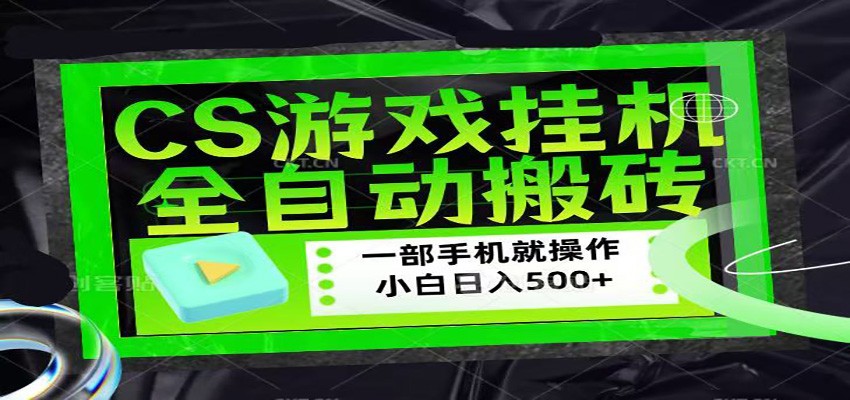 CSGO游戏挂机捡漏搬砖，超稳定的项目，带领1000+小白实现日入500+-大象聊项目