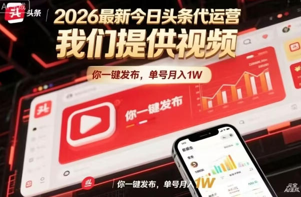 今日头条躺賺模式，你9我1，操作简单，一键发布，单机日入数百，长期合作【揭秘】-大象聊项目