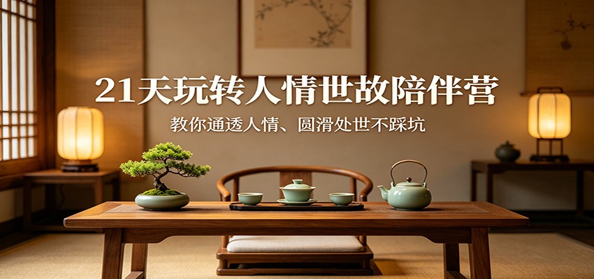21天玩转人情世故陪伴营：教你通透人情、圆滑处世不踩坑-大象聊项目