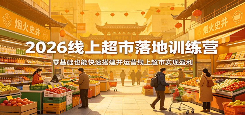2026线上超市落地训练营，零基础也能快速搭建并运营线上超市实现盈利-大象聊项目