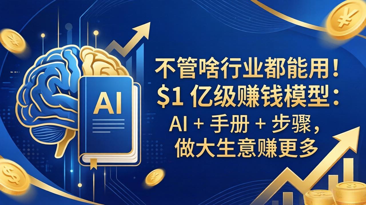 不管啥行业都能用！$1 亿级赚钱模型：AI + 手册 + 步骤，做大生意赚更多-大象聊项目