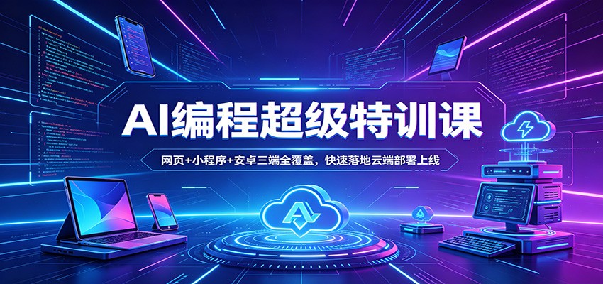 AI编程超级特训课：网页+小程序+安卓三端全覆盖，快速落地云端部署上线-大象聊项目
