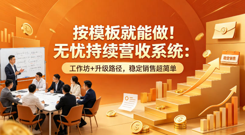 按模板就能做！无忧持续营收系统：工作坊+升级路径，稳定销售超简单【原创双语字幕】-大象聊项目