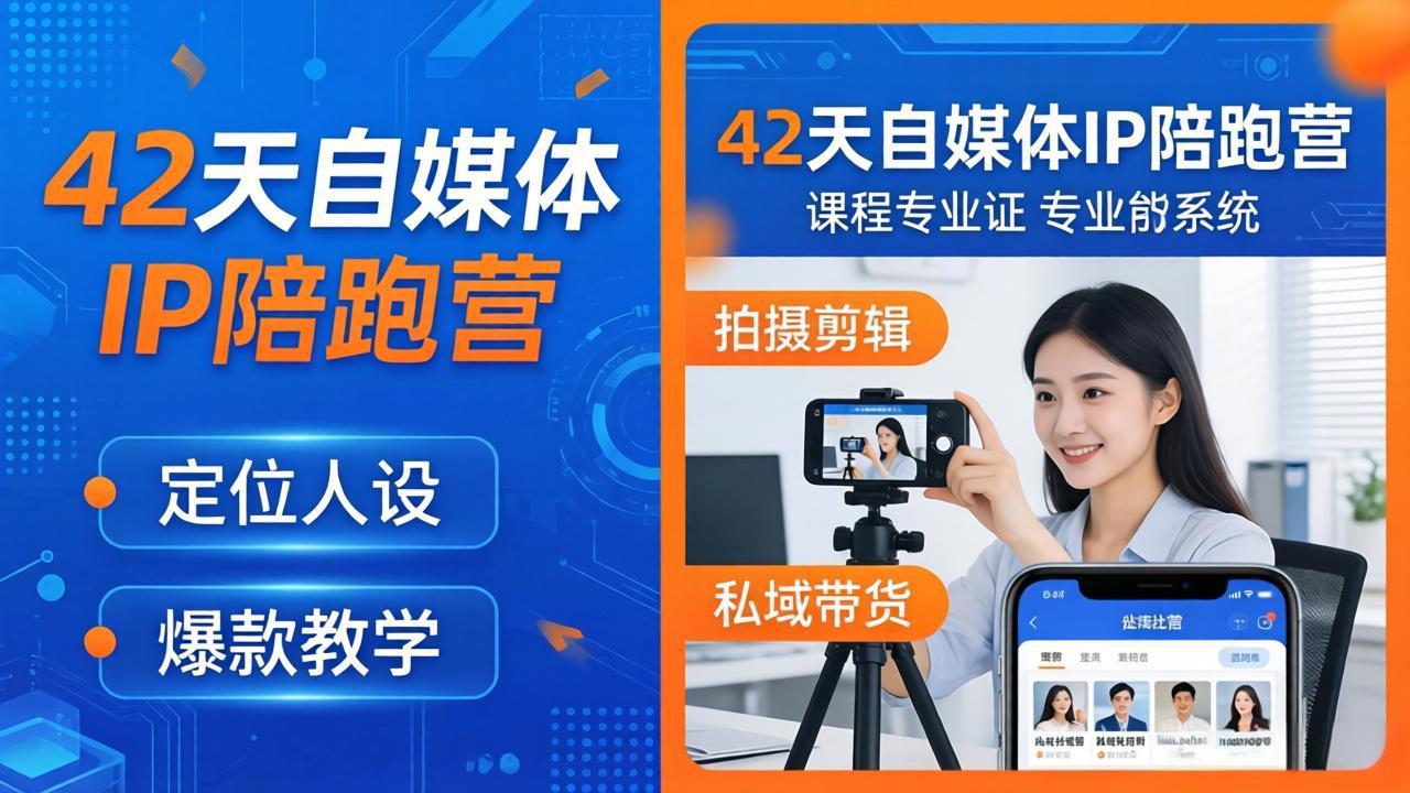 42天自媒体IP陪跑营-26年4月19更新：定位人设爆款全教学，拍摄剪辑私域带货一站式落地-大象聊项目