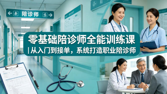 零基础陪诊师全能训练课｜从入门到接单，系统打造职业陪诊师-大象聊项目