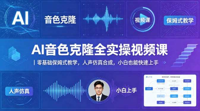 AI音色克隆全实操视频课｜零基础保姆式教学，人声仿真合成，小白也能快速上手-大象聊项目
