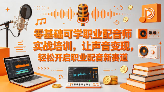 零基础可学职业配音师实战培训，让声音变现，轻松开启职业配音新赛道-大象聊项目