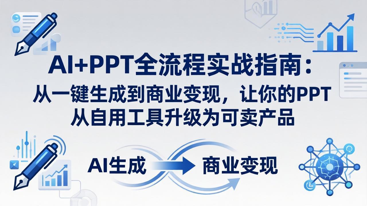 AI+PPT全流程实战指南-更新4月21：从一键生成到商业变现，让你的PPT从自用工具升级为可卖产品-大象聊项目