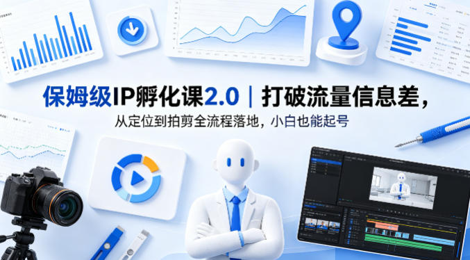 保姆级IP孵化课2.0｜打破流量信息差，从定位到拍剪全流程落地，小白也能起号-大象聊项目