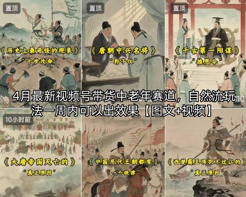 4月最新视频号带货中老年赛道，自然流玩法一周内可以出效果【图文+视频】-大象聊项目