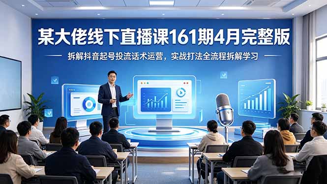 某大佬线下直播课161期4月完整版，拆解抖音起号投流话术运营，实战打法全流程拆解学习-大象聊项目