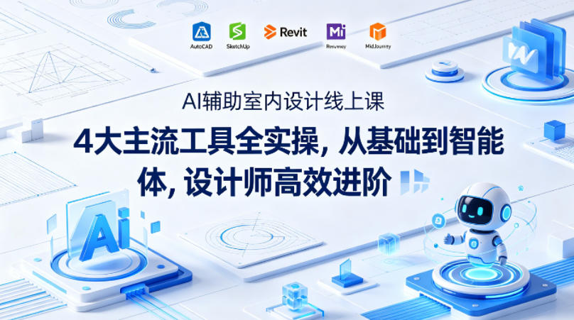 AI辅助室内设计线上课｜4大主流工具全实操，从基础到智能体，设计师高效进阶-大象聊项目