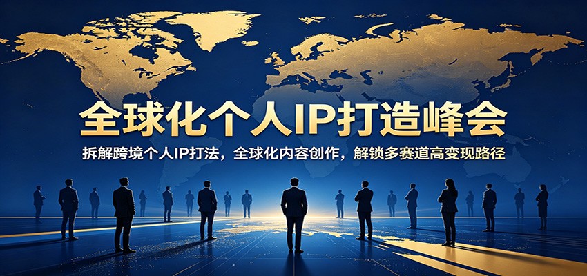 全球化个人IP打造峰会：拆解跨境个人IP打法，全球化内容创作，解锁多赛道高变现路径-大象聊项目
