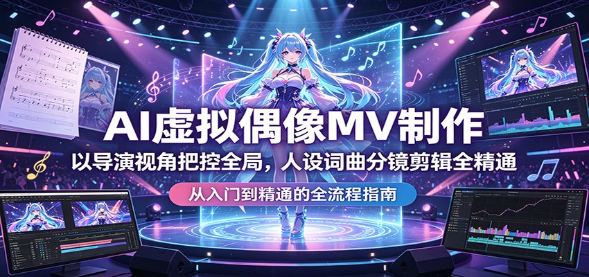 AI虚拟偶像MV制作：以导演视角把控全局，人设词曲分镜剪辑全精通-大象聊项目