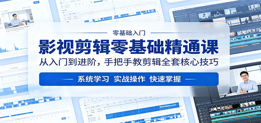 影视剪辑零基础精通课：从入门到进阶，手把手教剪辑全套核心技巧-大象聊项目