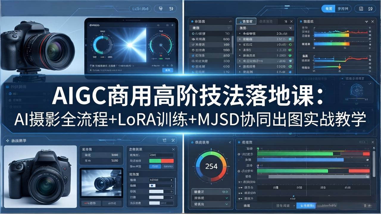 AIGC商用高阶技法落地课：AI摄影全流程+LoRA训练+MJSD协同出图实战教学-大象聊项目