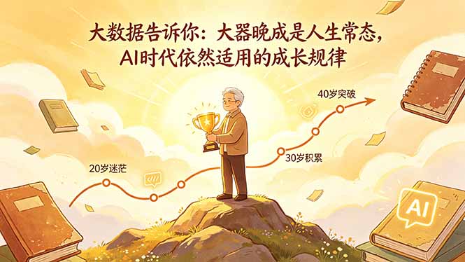 付费文章：大数据告诉你：大器晚成是人生常态，AI 时代依然适用的成长规律-大象聊项目
