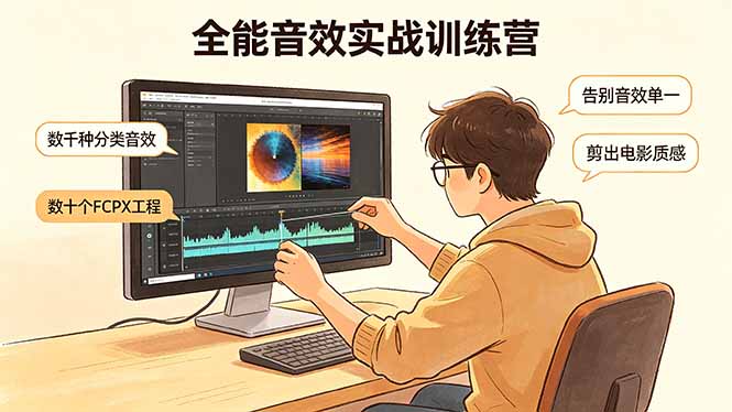 全能音效实战训练营：数千种分类音效+数十个FCPX工程，告别音效单一，剪出电影质感-大象聊项目