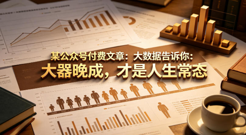 某公众号付费文章：大数据告诉你：大器晚成，才是人生常态-大象聊项目