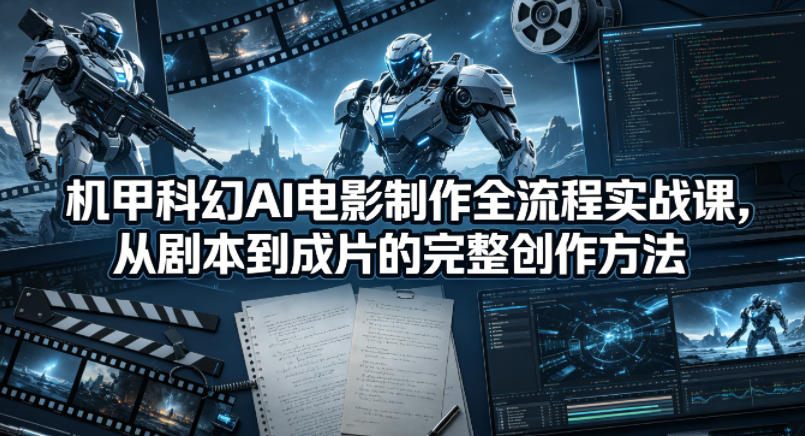 机甲科幻AI电影制作全流程实战课，从剧本到成片的完整创作方法-大象聊项目