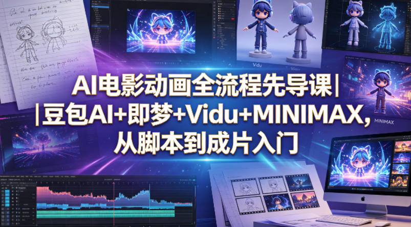 AI电影动画全流程先导课｜豆包AI+即梦+Vidu+MINIMAX，从脚本到成片入门-大象聊项目