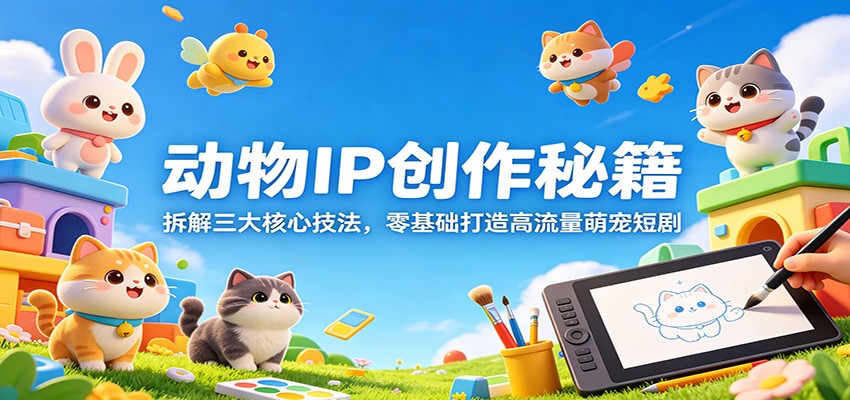 动物IP创作秘籍：拆解三大核心技法，零基础打造高流量萌宠短剧-大象聊项目