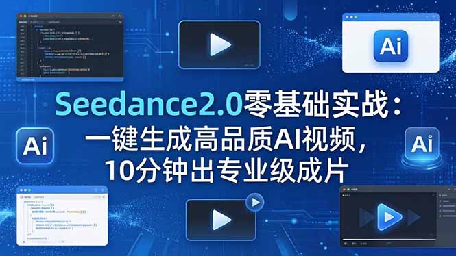 Seedance2.0零基础实战：一键生成高品质AI视频，10分钟出专业级成片-大象聊项目