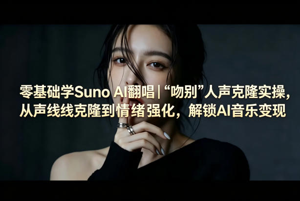 零基础学Suno AI翻唱｜《吻别》人声克隆实操，从声线克隆到情绪强化，解锁AI音乐变现-大象聊项目