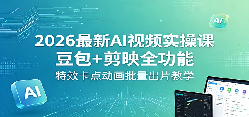 2026最新AI视频实操课：豆包+剪映全功能，特效卡点动画批量出片教学-大象聊项目