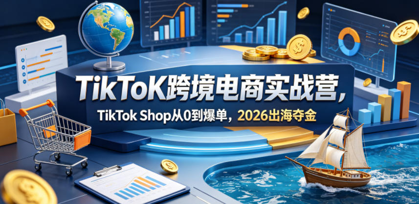 TikToK跨境电商实战营，TikTok Shop从0到爆单，2026出海夺金-大象聊项目