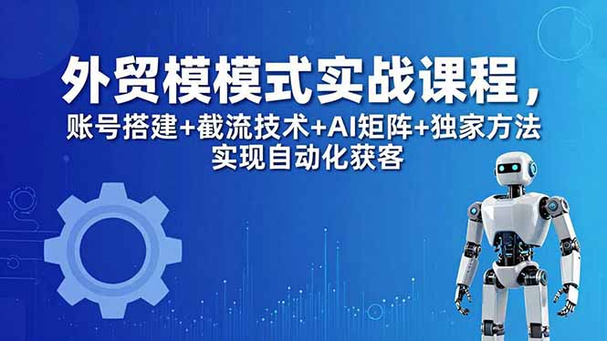 外贸新模式实战课程-更新5月，账号搭建+截流技术+AI矩阵+独家方法实现自动化获客-大象聊项目