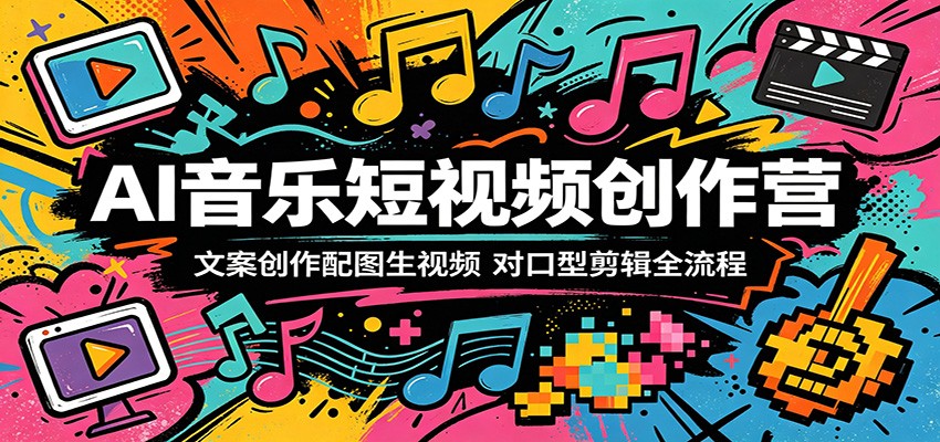 AI音乐短视频创作营：文案创作配图生视频，对口型剪辑全流程-大象聊项目