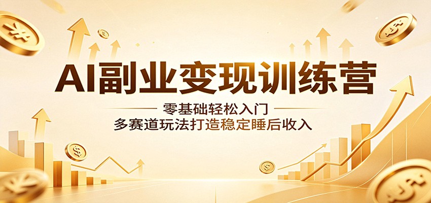 AI副业变现训练营：零基础轻松入门，多赛道玩法打造稳定睡后收入-大象聊项目