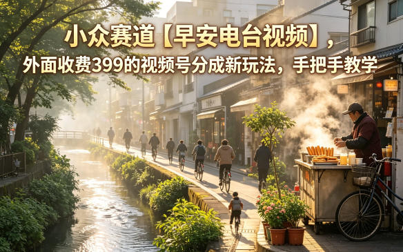 小众赛道【早安电台视频】，外面收费399的视频号分成新玩法，手把手教学-大象聊项目